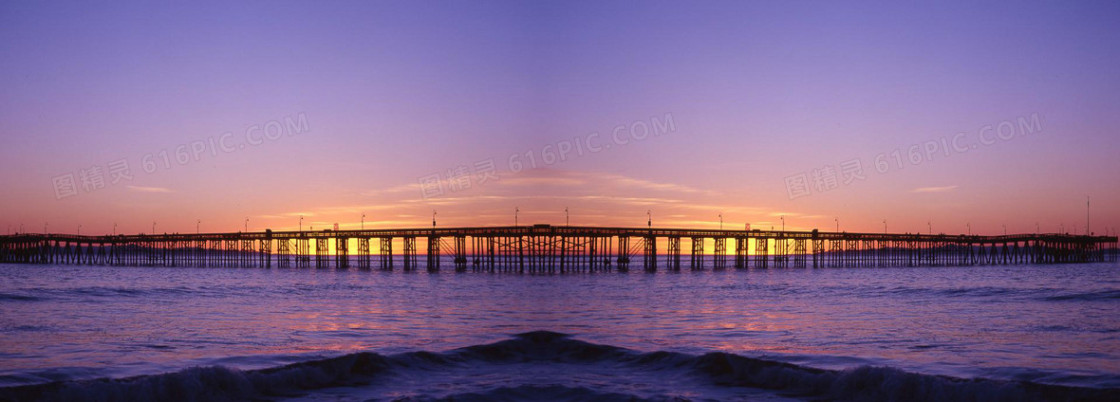旅游夕阳下海景唯美背景banner