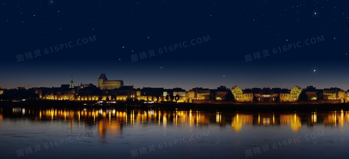 湖海夜晚背景图片下载_1920x587像素JPG格式_编号vrgfj4jx1_图精灵
