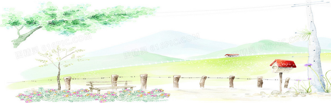 清新典雅水彩淘宝海报背景
