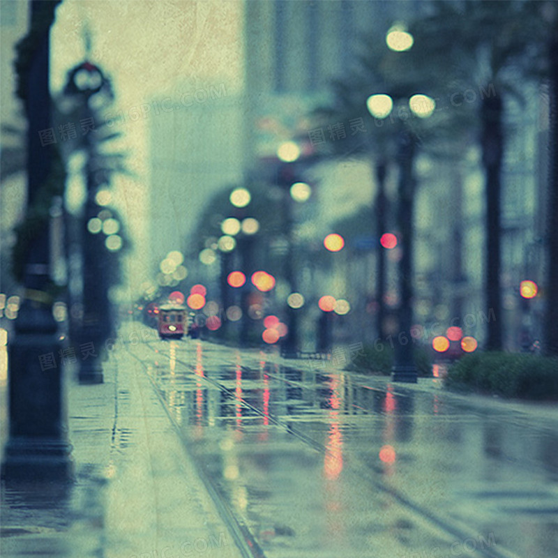 浪漫雨后街景