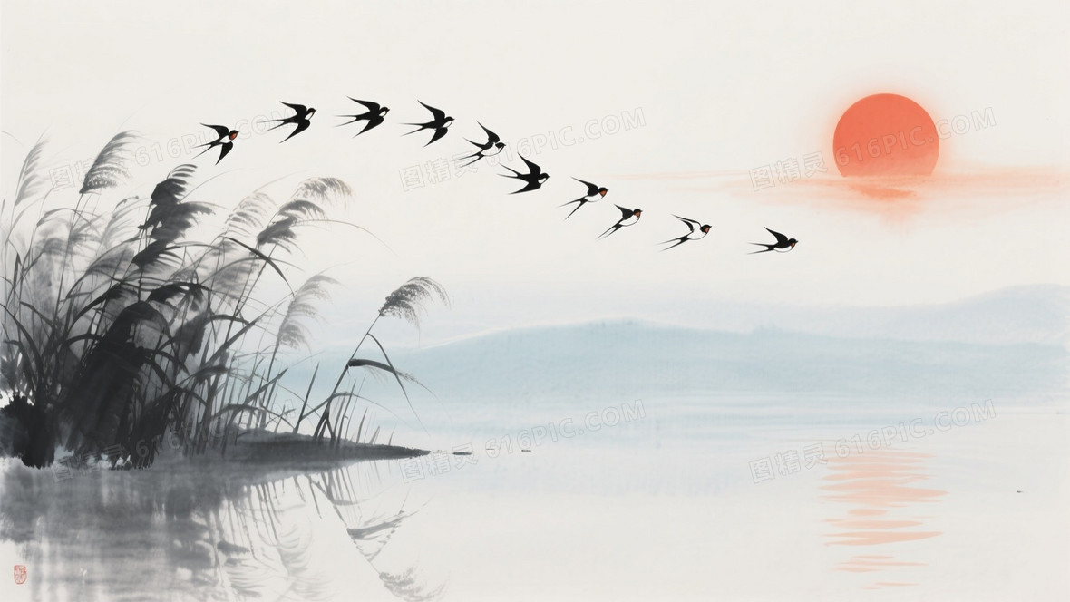 灰蓝浅青水墨拱门月景背景背景图片下载_1664x936像素JPG格式_编号15ofdlmy6_图精灵