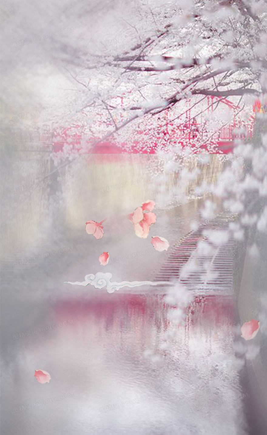 梦幻桃花背景图