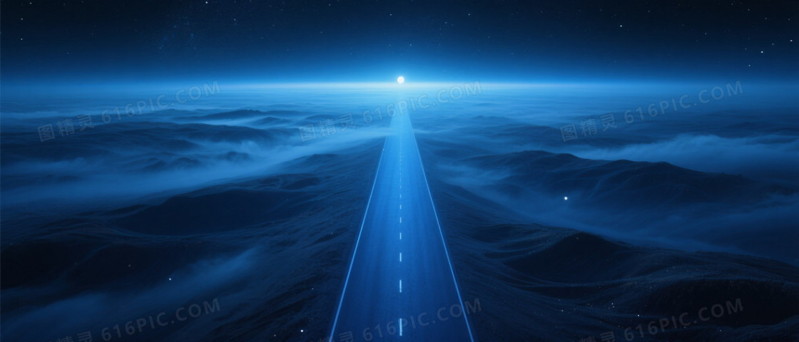 深蓝靛青宇宙光路背景