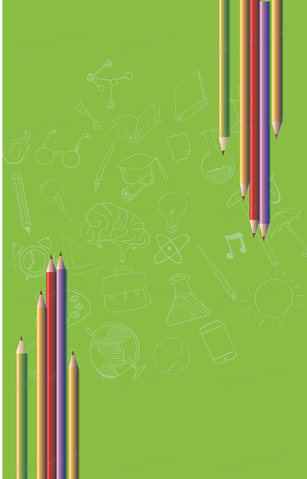 矢量教育画笔背景