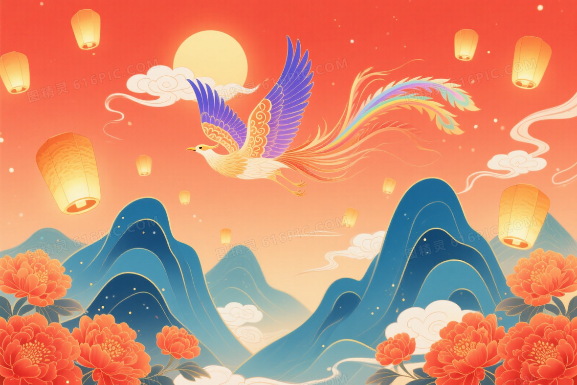 暖金朱红长城祥云背景背景图片下载_1280x1920像素JPG格式_编号1pyfw8eod_图精灵