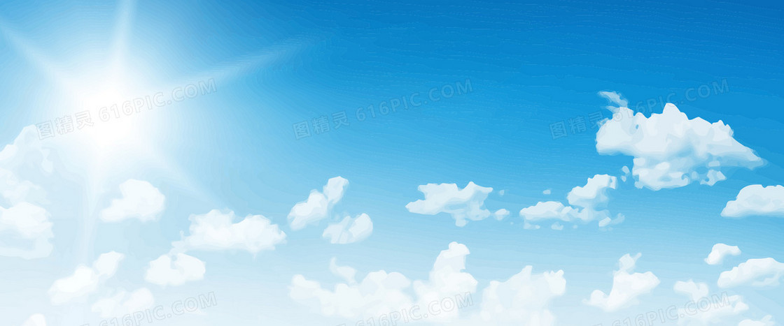 蓝天白云banner背景