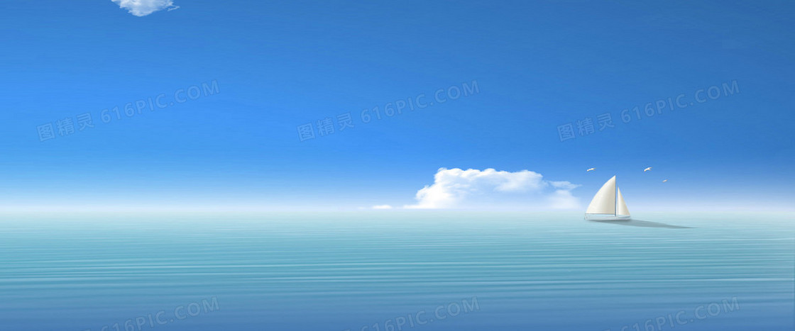 蓝天白云海洋背景