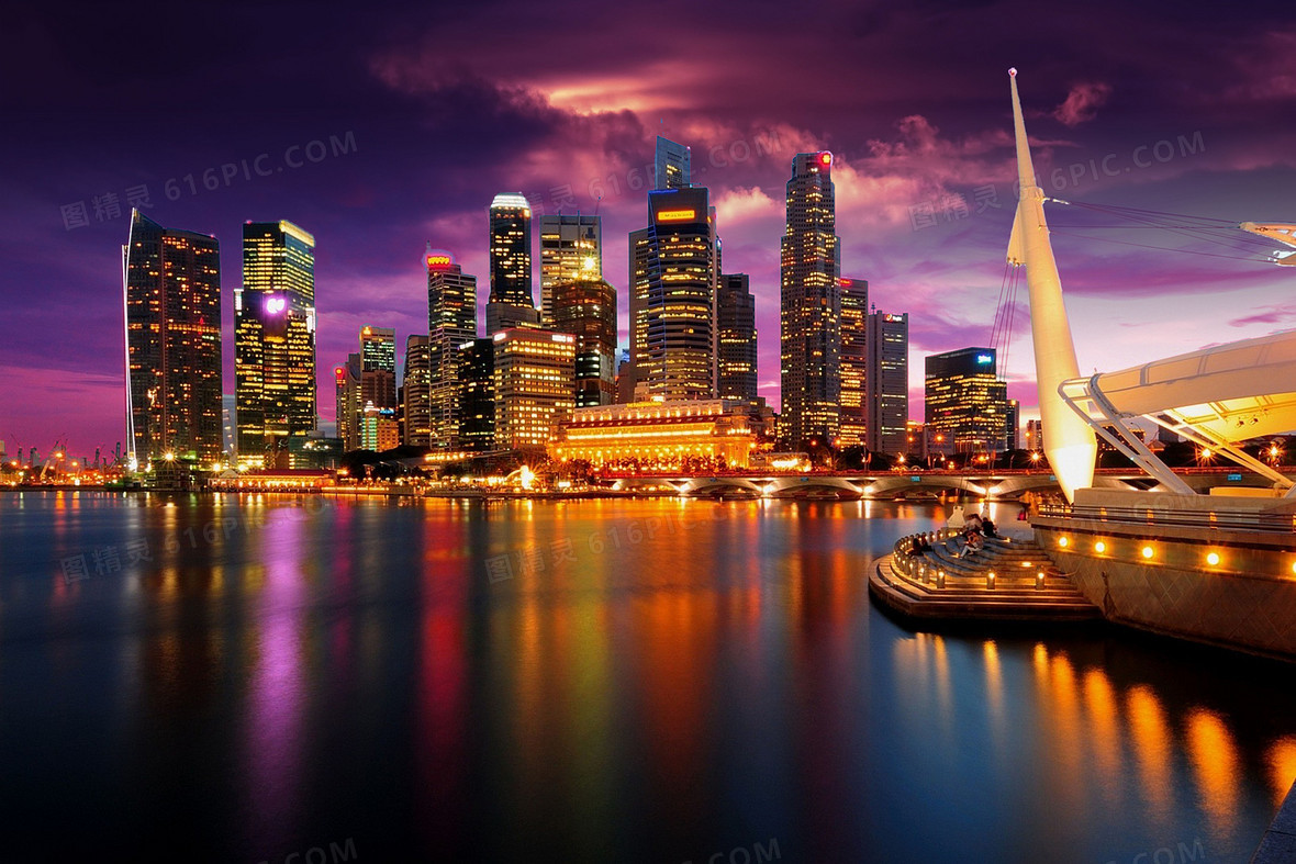 城市炫酷夜光金融背景