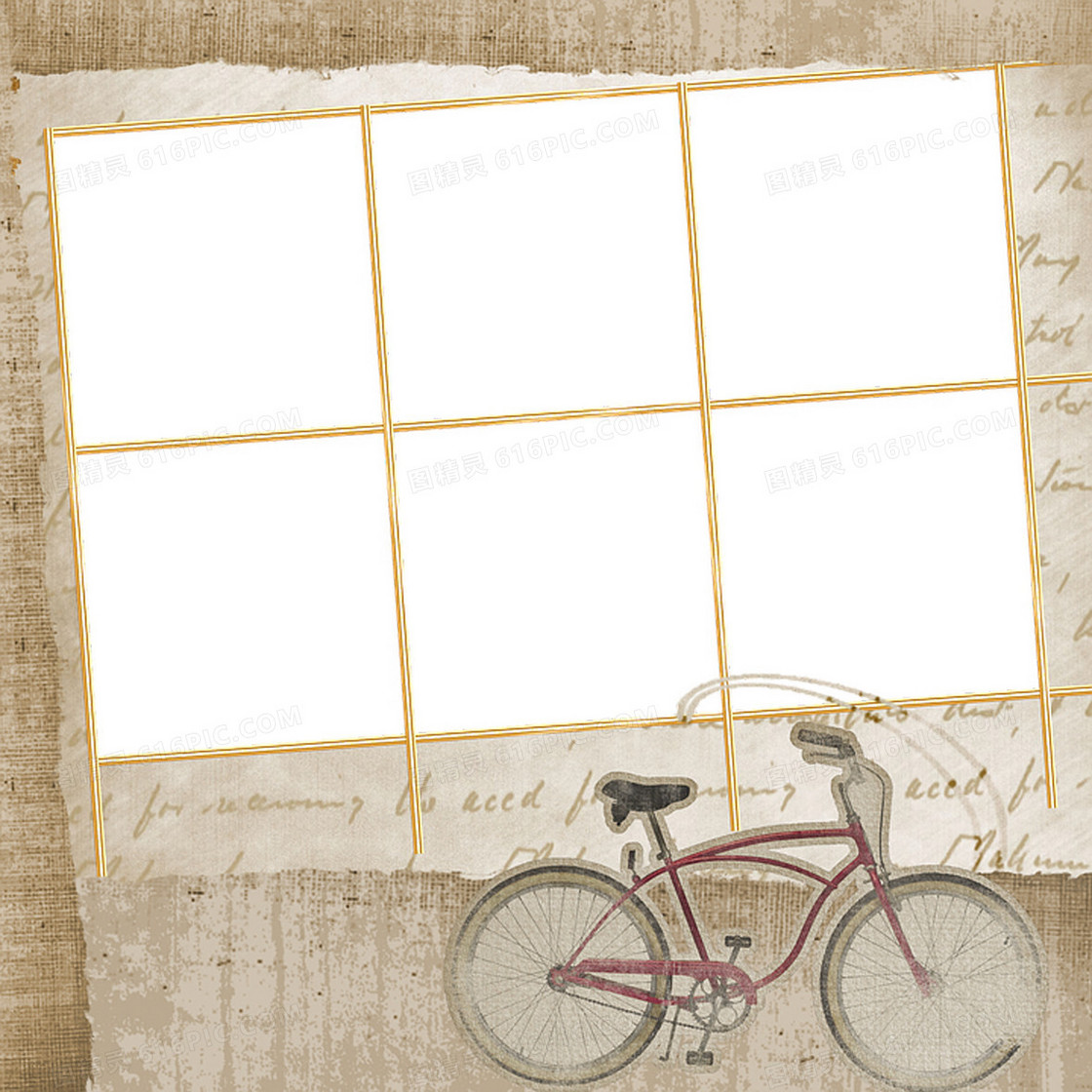 有自行车的简约工艺剪贴簿背景