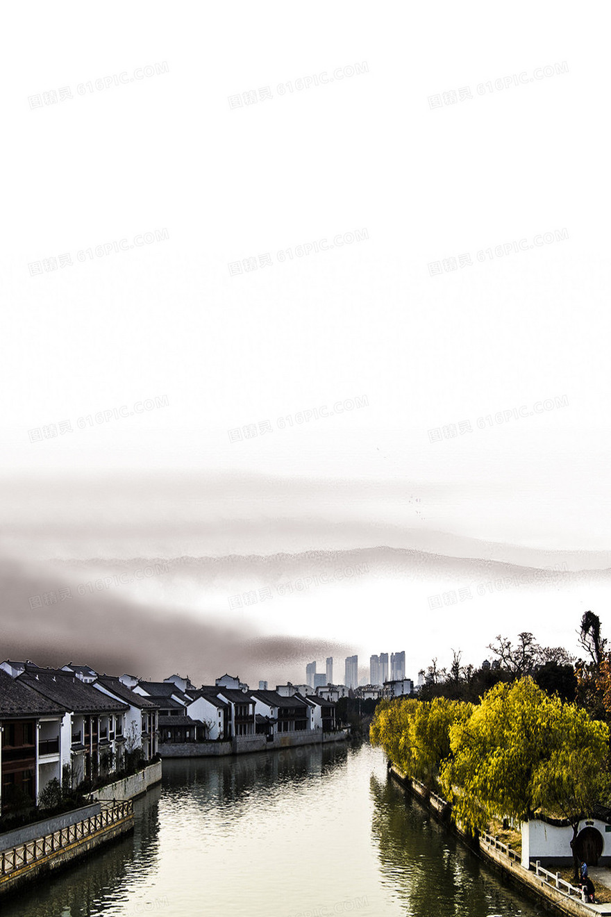 中国风小溪背景