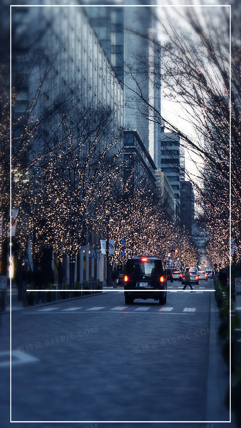 日本城市街道背景