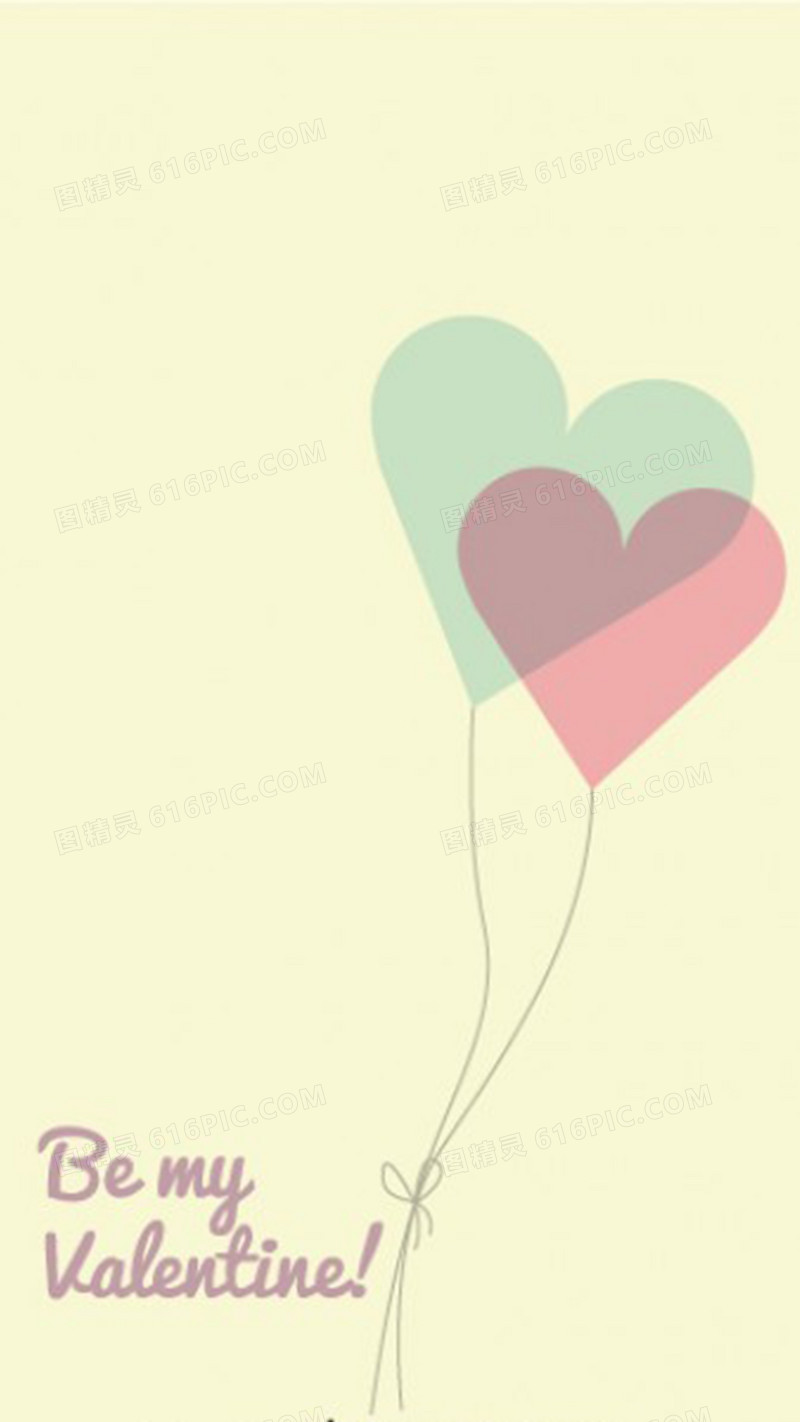 多彩心形气球图案情人节背景图