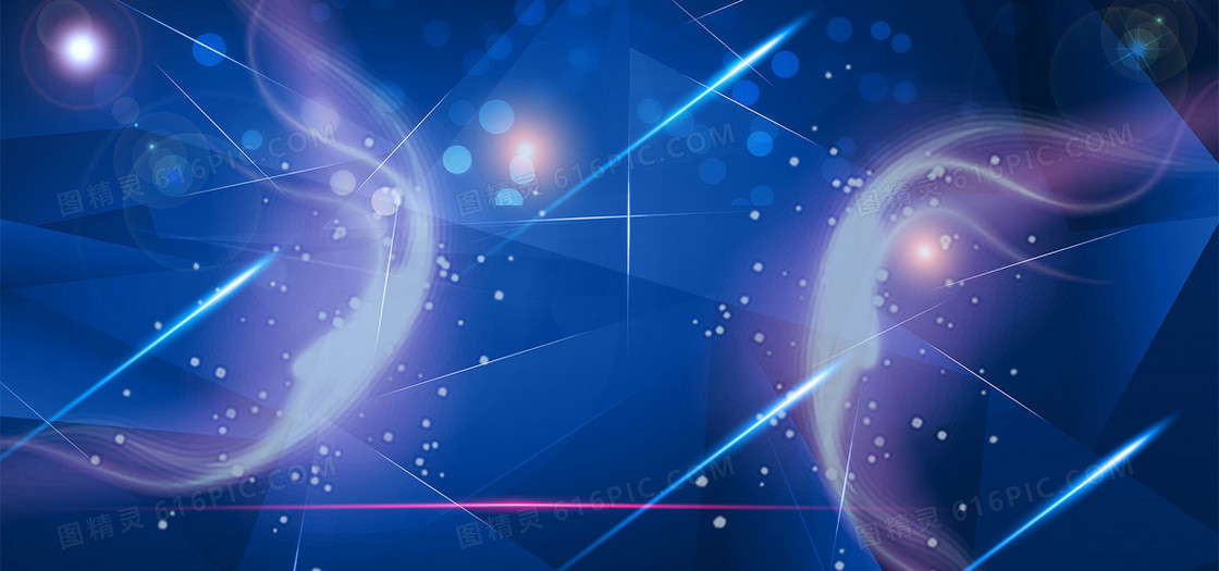双十二蓝色星空流星海报banner