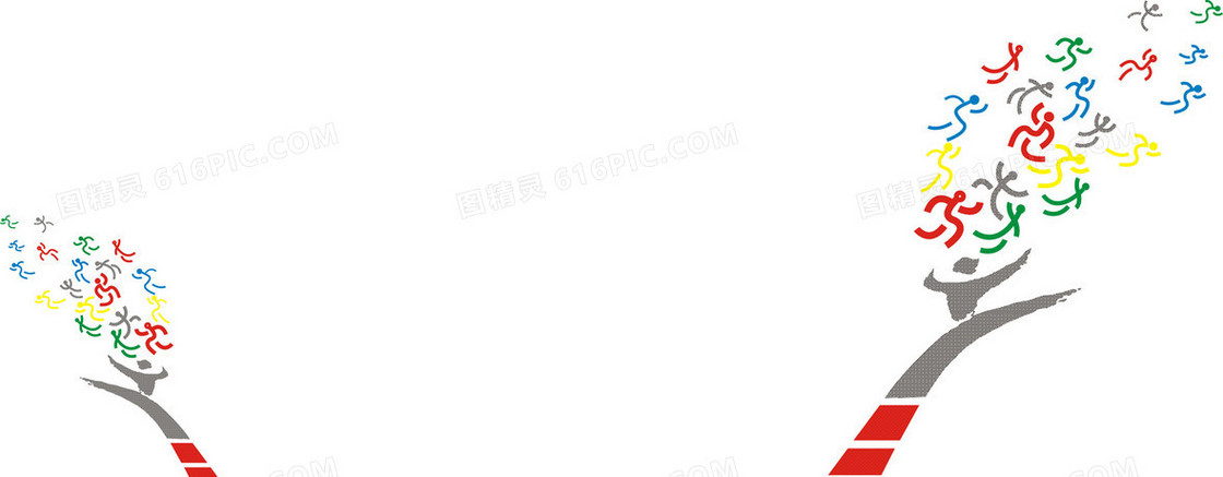 卡通运动小人背景banner
