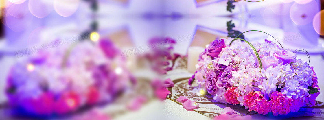 香水紫色梦幻花球背景banner