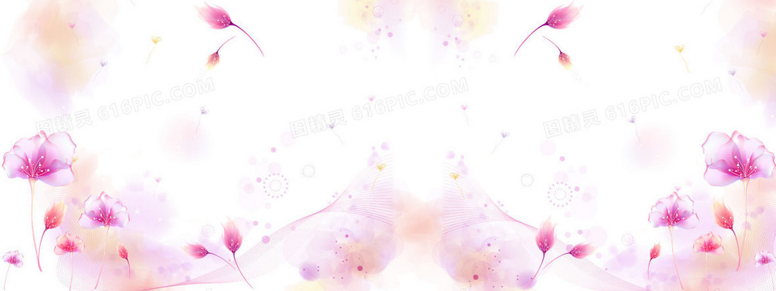 浪漫梦幻花卉背景banner