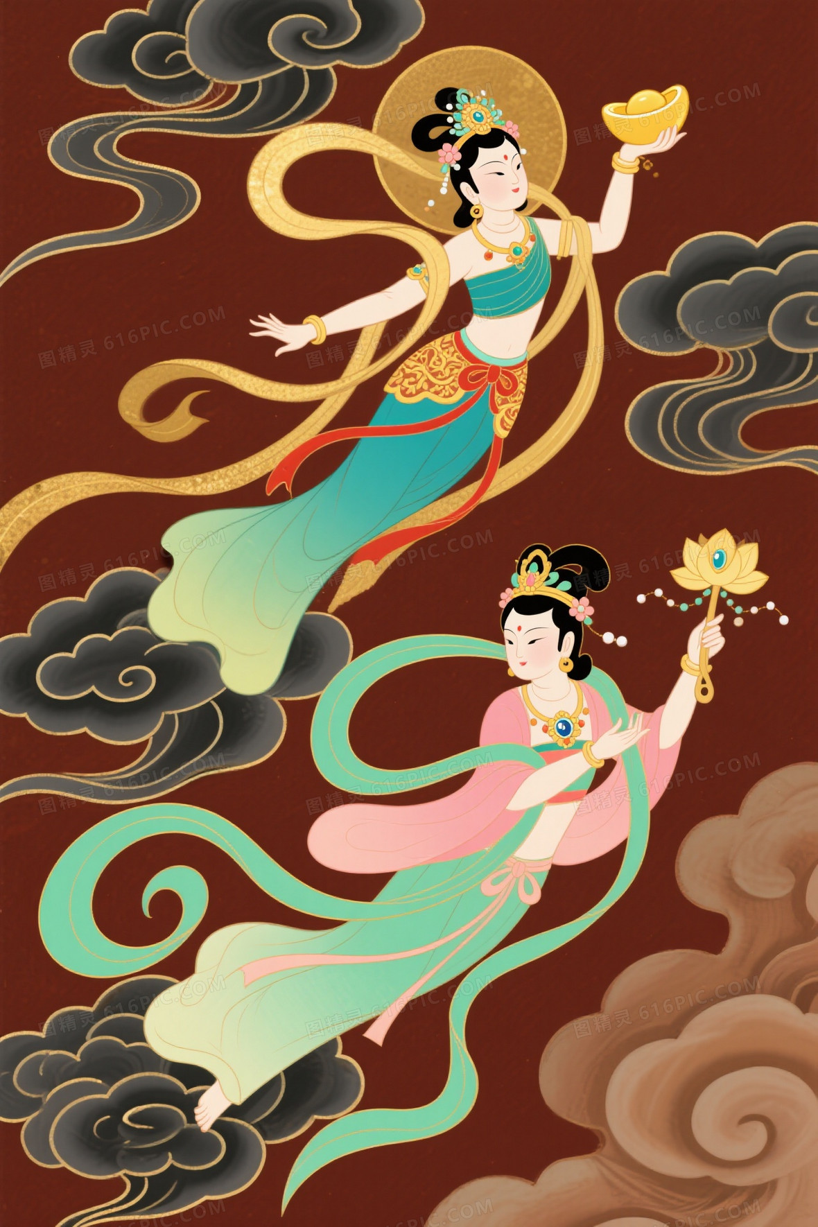 飞天仙女背景图片下载_免费高清飞天仙女背景设计素材_图精灵