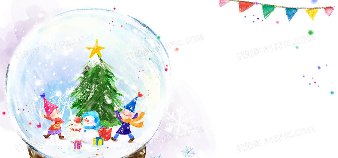 冬季圣诞雪景海报背景 海报 banner