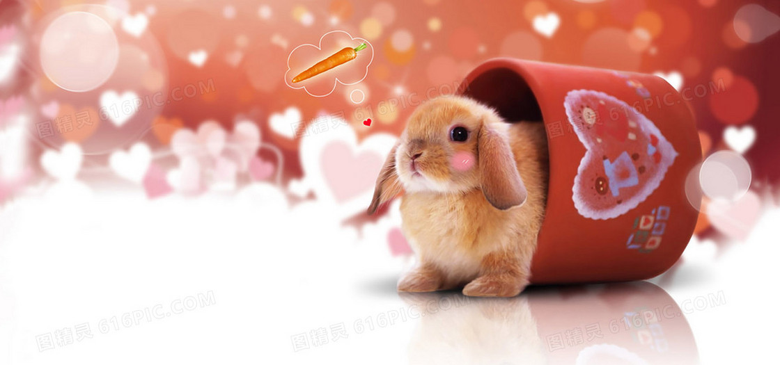 可爱兔宝宝海报背景