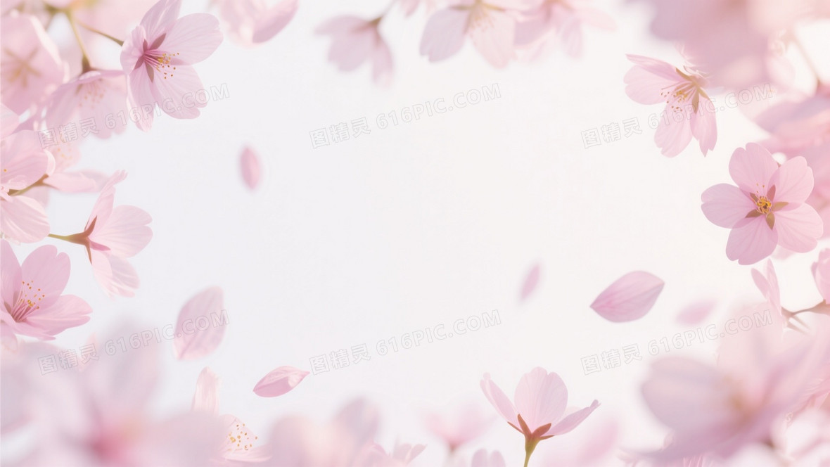 柔和粉调樱花飘落背景背景图片下载_1056x1584像素JPG格式_编号vnjfgeloy_图精灵