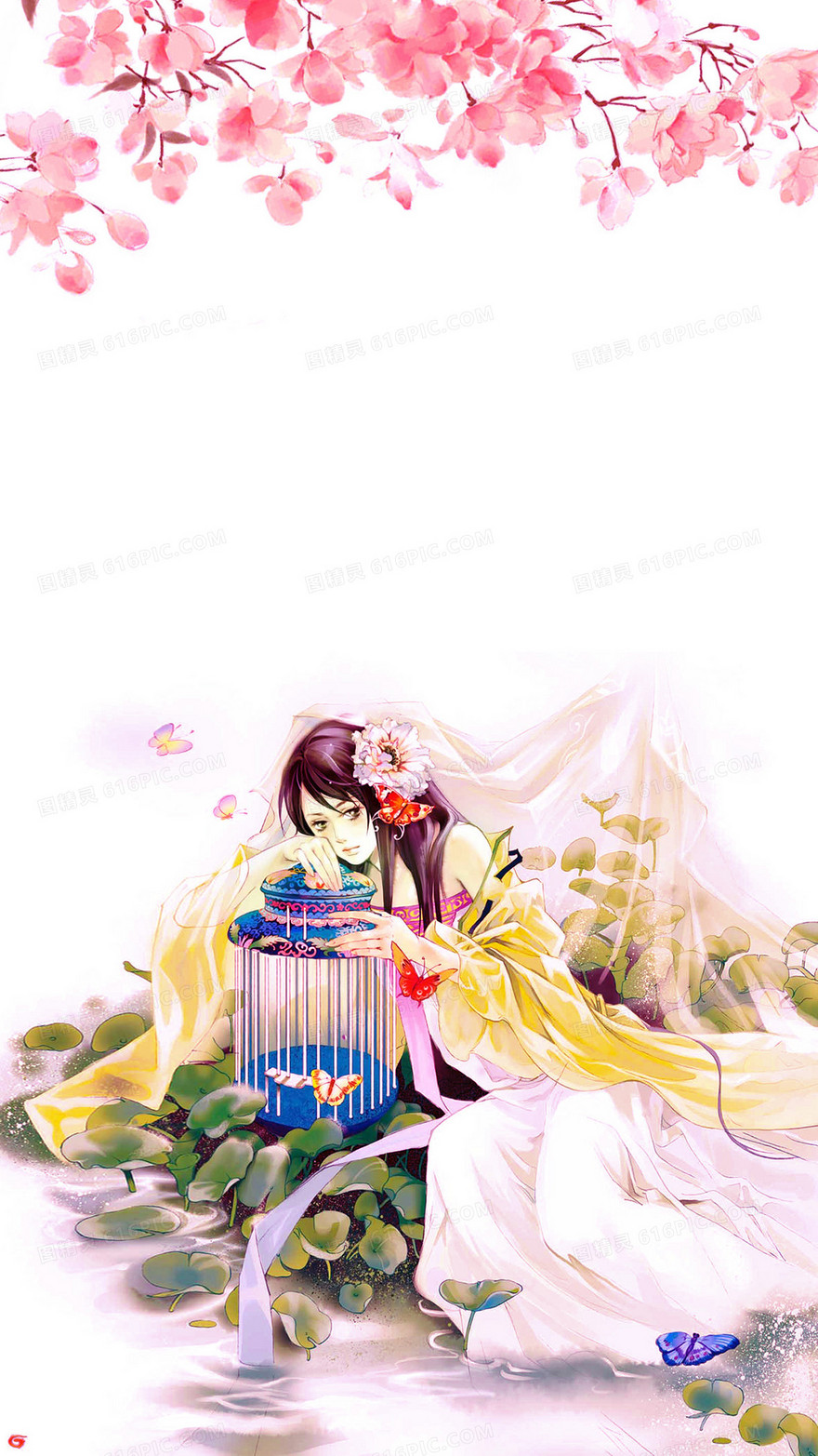三生三世十里桃花浪漫唯美背景素材
