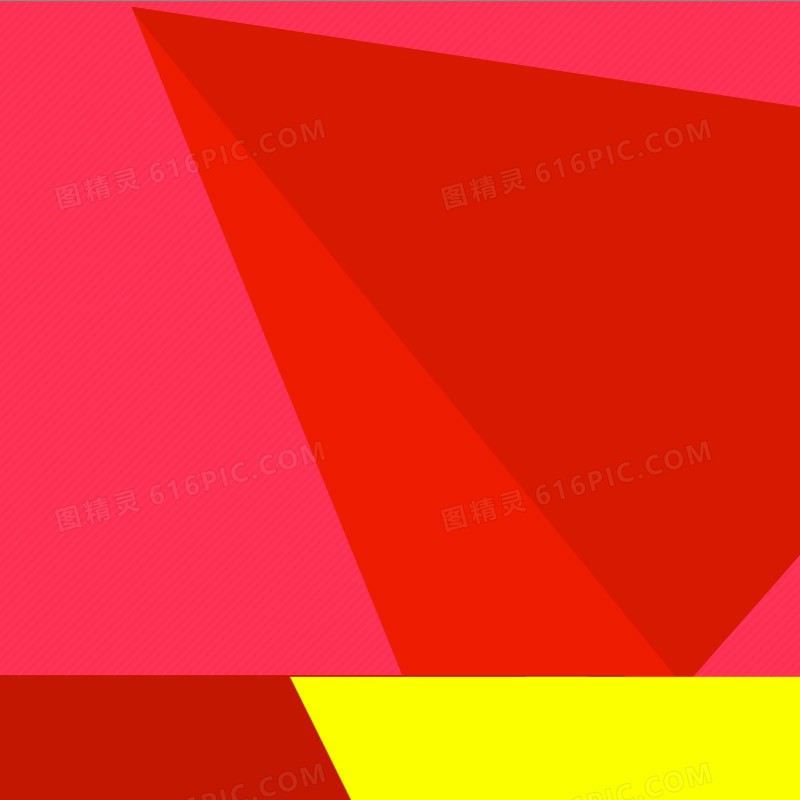 几何红色色块三角黄色背景