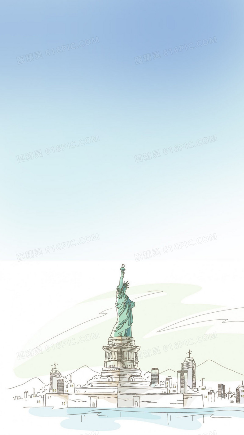 卡通美国自由女神背景