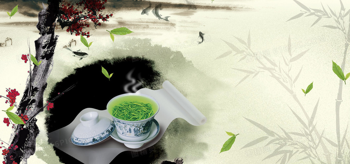中国风茶文化背景