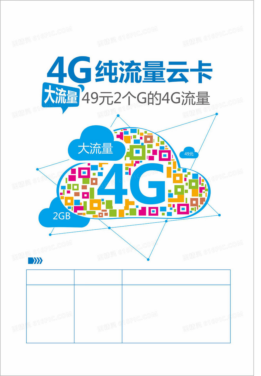 4g流量云卡海报背景图