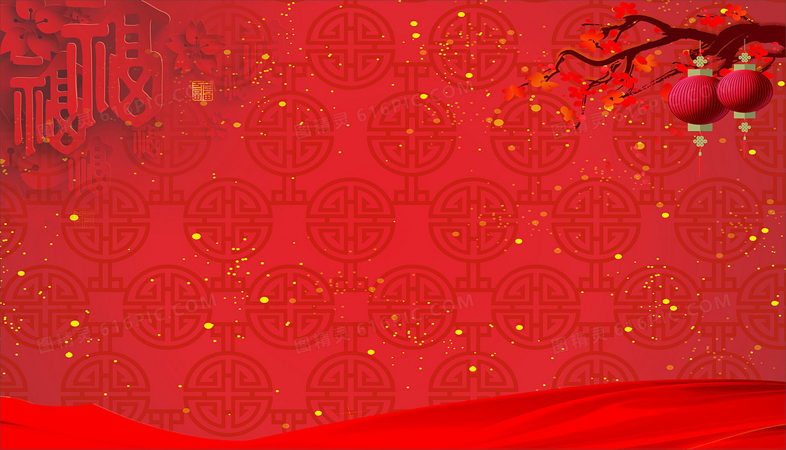 红色中国风背景墙背景
