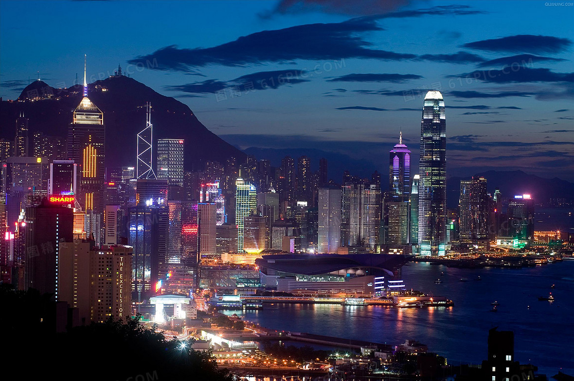 香港夜景背景图片下载 免费高清香港夜景背景设计素材 图精灵