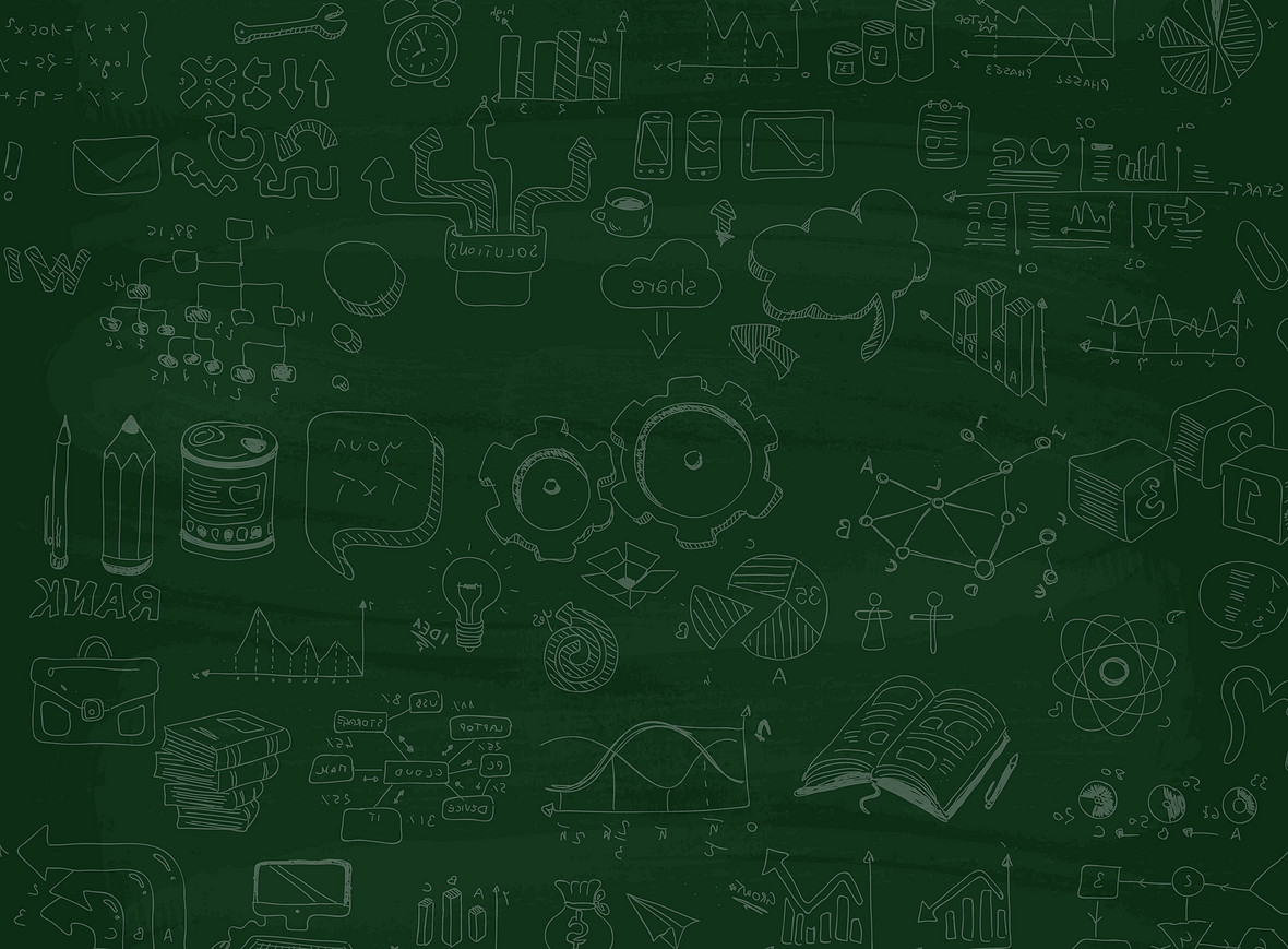 矢量绿色黑板手绘卡通学习教育背景