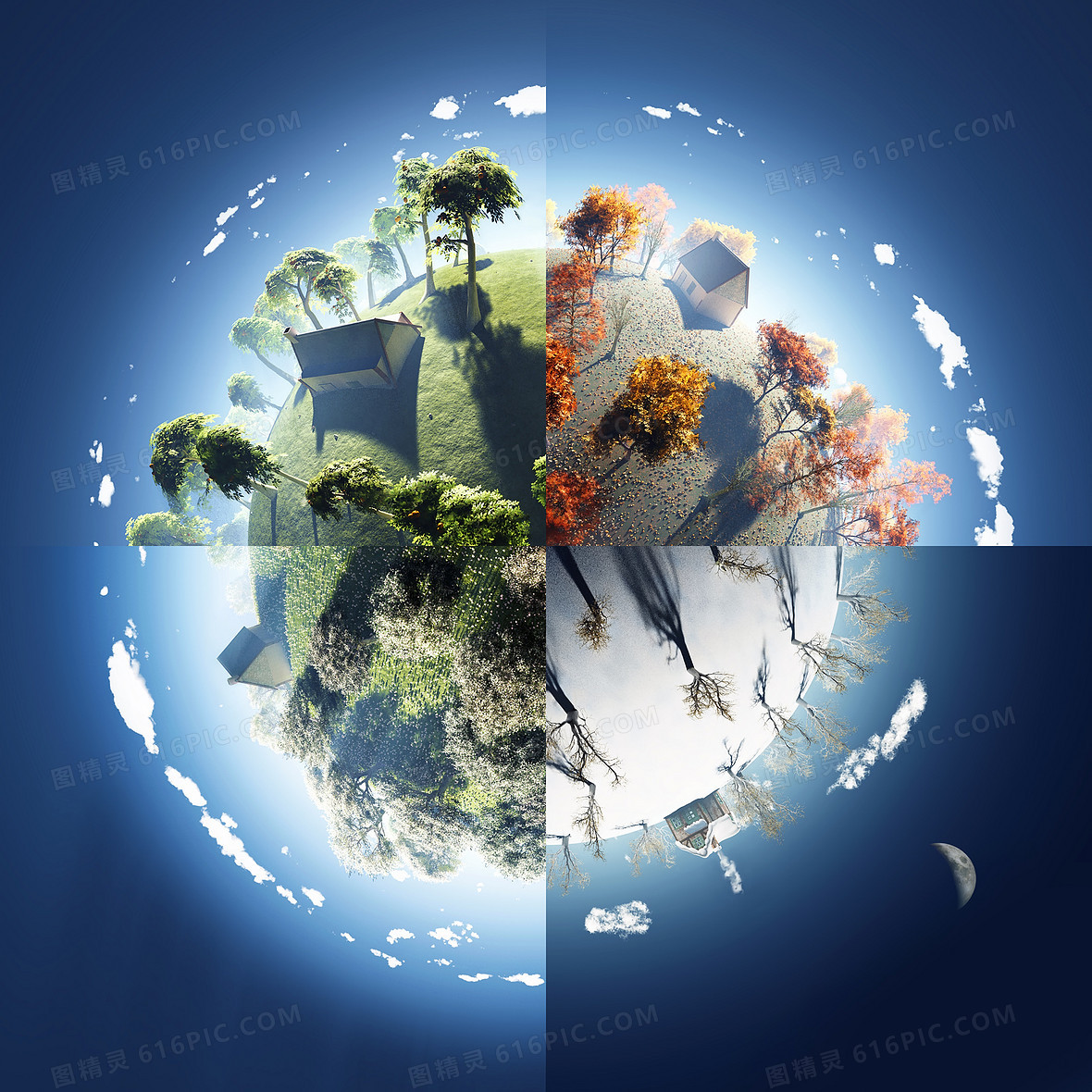 创意地球四季变换背景背景图片下载 4800x4800像素jpg格式 编号vgmfp5mnv 图精灵