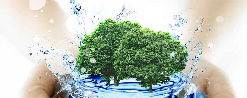 淘宝环保创意树水滴详情页海报背景