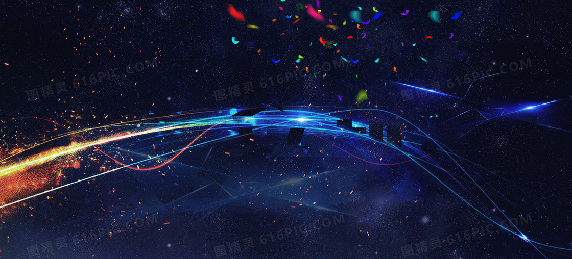 科技大气蓝色banner背景