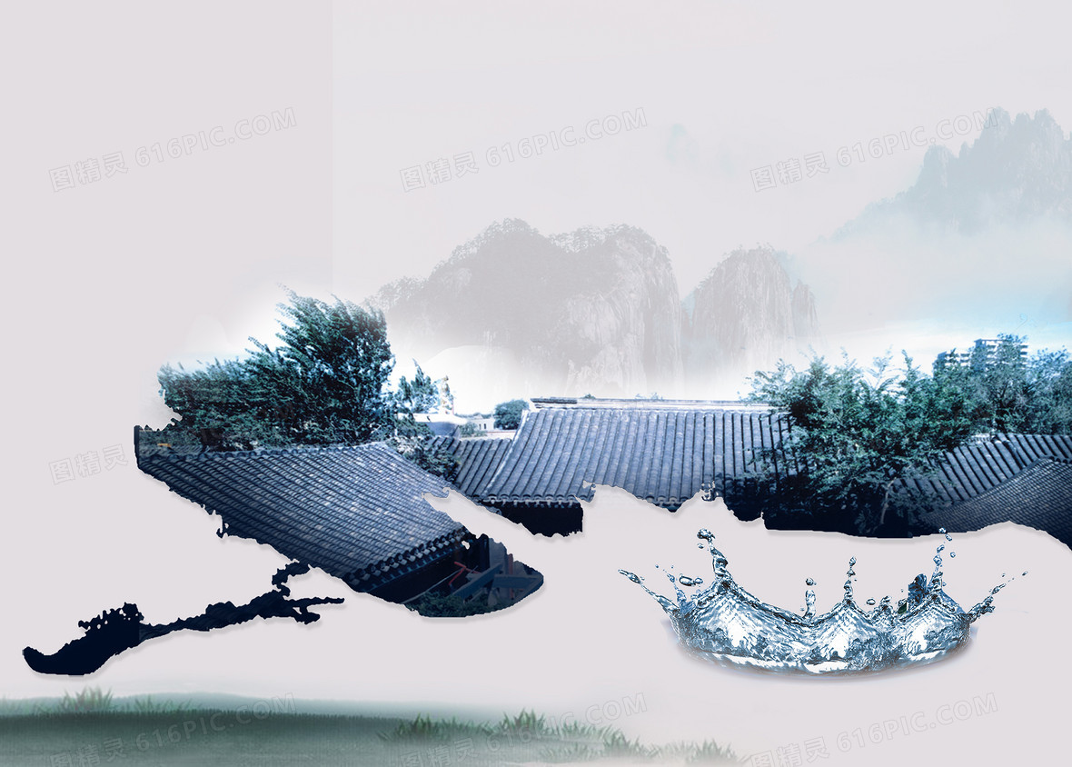 中式水墨江南山水画海报背景素材背景图片下载 4040x00像素jpg格式 编号1ygfrr3l1 图精灵