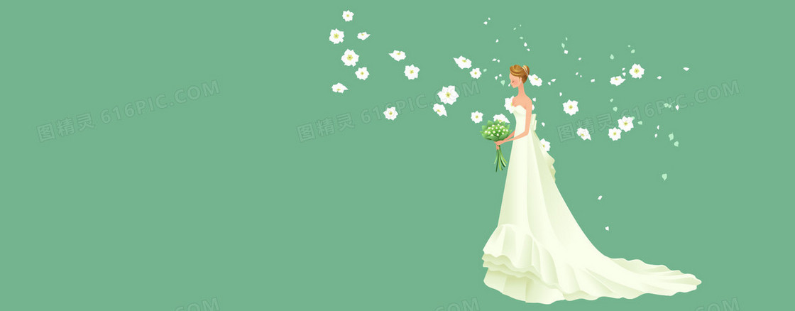 矢量新娘婚纱背景图