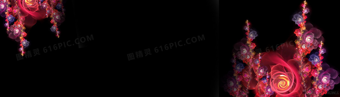 矢量花纹五彩炫酷banner