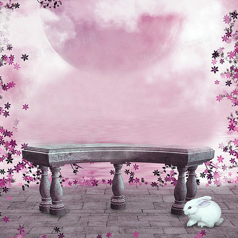中秋白兔背景图