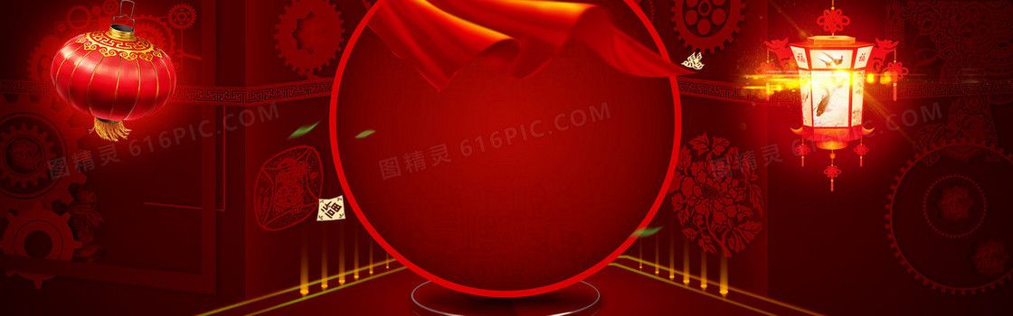 春节大气中国风红色海报背景