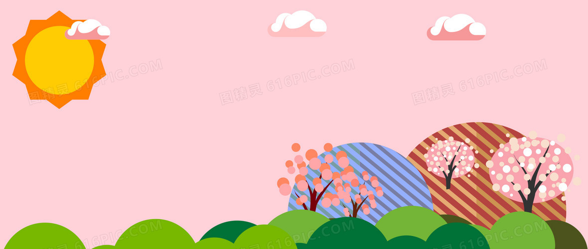 春天卡通绿色banner背景背景图片下载 19x8像素jpg格式 编号18rfg6q6z 图精灵