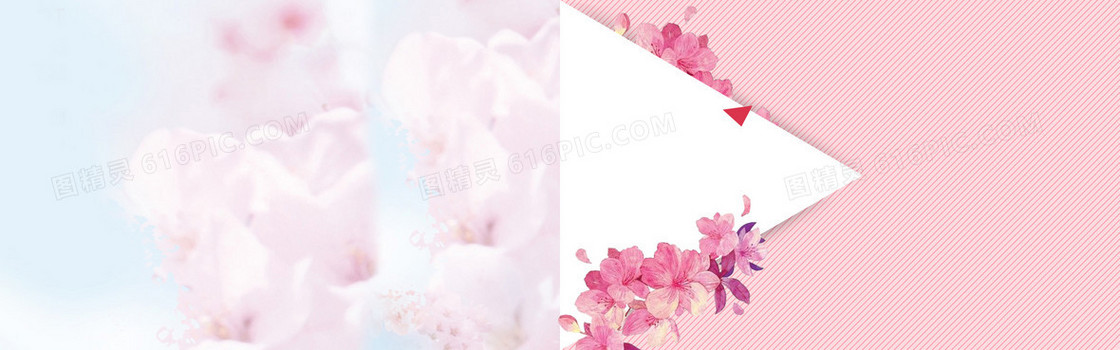 粉色花瓣梦幻banner背景
