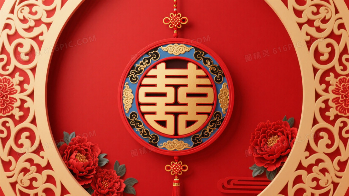 朱红喜庆双喜纹样背景背景图片下载_1664x936像素JPG格式_编号vwkfpgyj3_图精灵