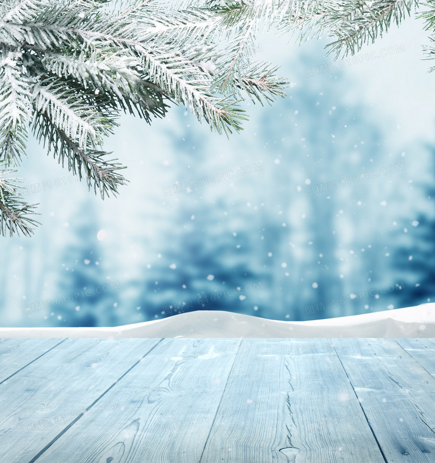 冬日雪景背景图
