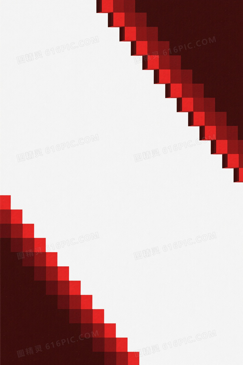 深红像素阶梯渐变背景