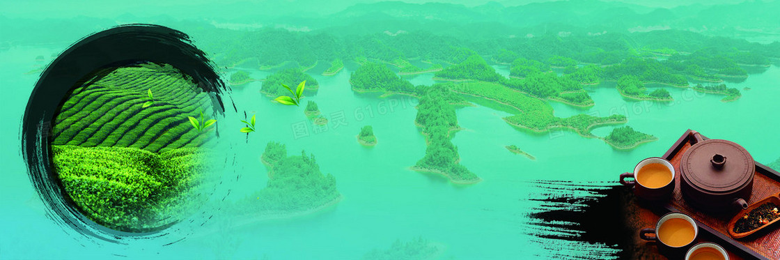 中国风茶叶banner背景
