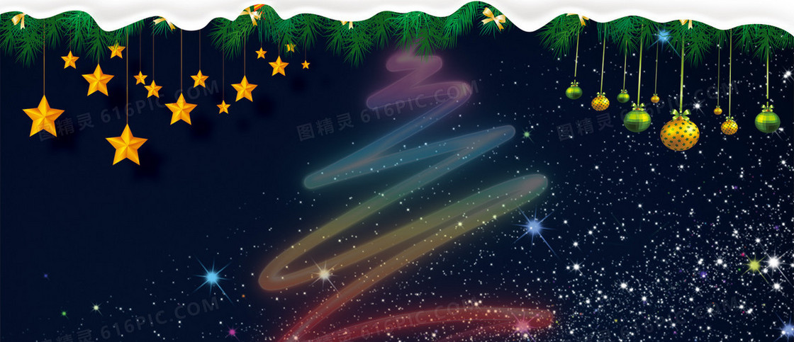 平安夜圣诞节夜景背景banner