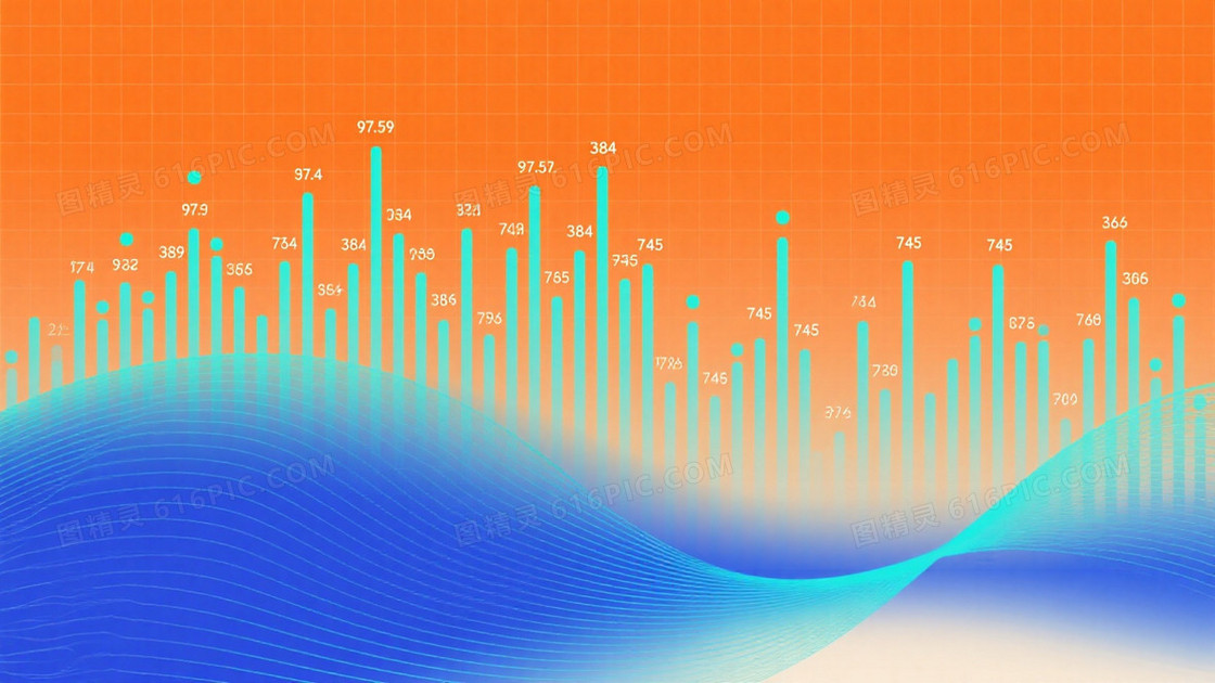 橙色渐变网格数据流背景