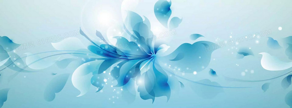 水墨花唯美清新背景banner