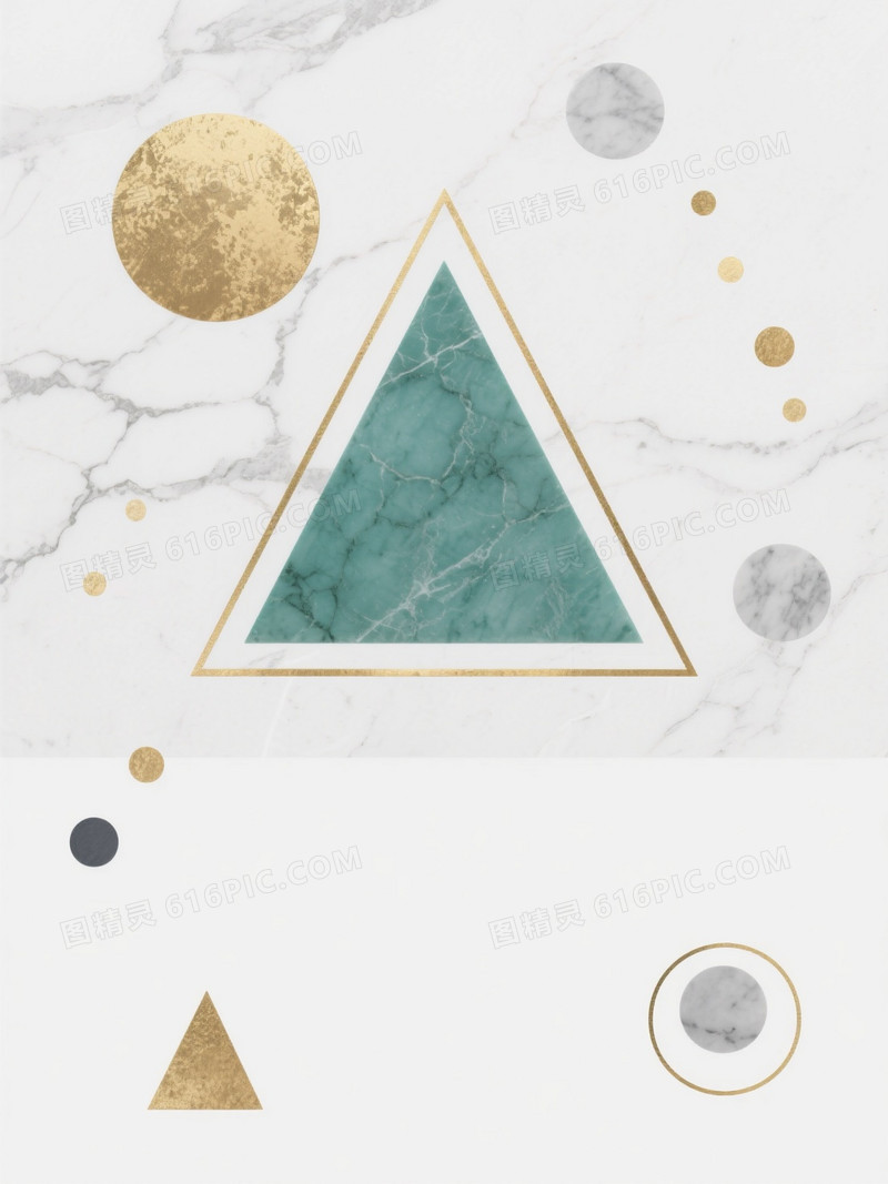 白青绿金灰抽象几何背景